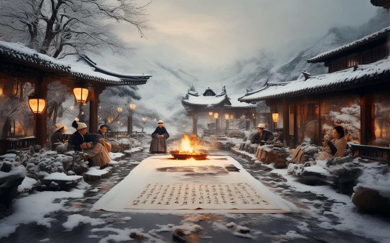 Analysis of "冬日宴于庶子宅各赋一字得色" by 封行高 - Classical Chinese Poetry